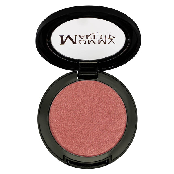 Mommy Makeup Powder Perfect Color in Peach Tartlet, a soft peachy eyeshadow and cheek compact with a chic gold trim.