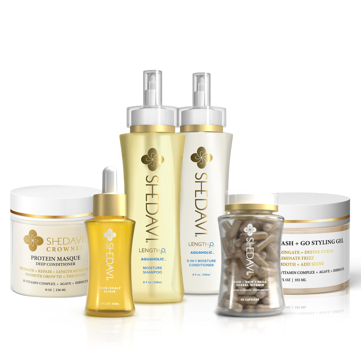 Grow + Hydrate + Style Everything Set by Shedavi