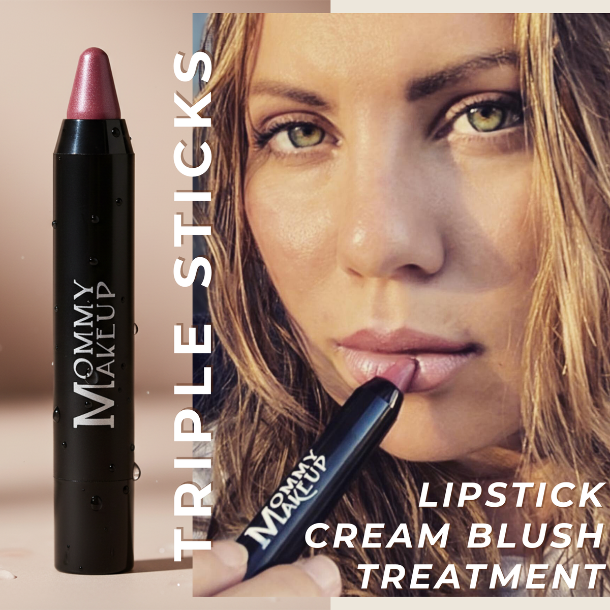 Triple Sticks Lipstick, Cream Blush, and Treatment in Riley Love by Mommy Makeup — image 4 of 8