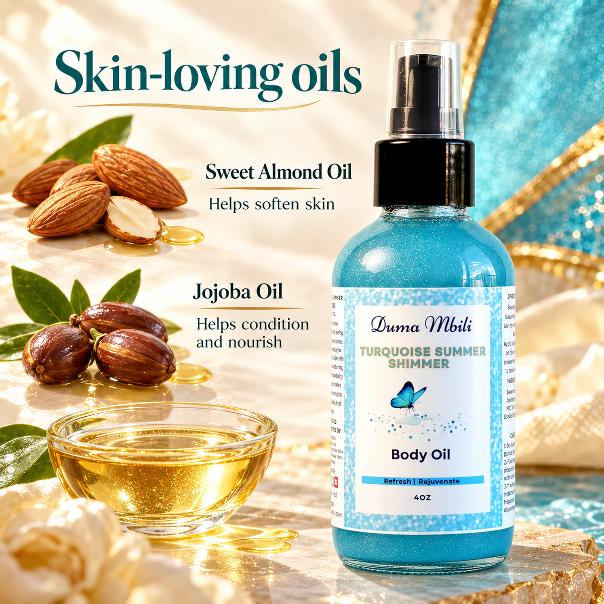 Turquoise Summer Shimmer Body Oil — image 3