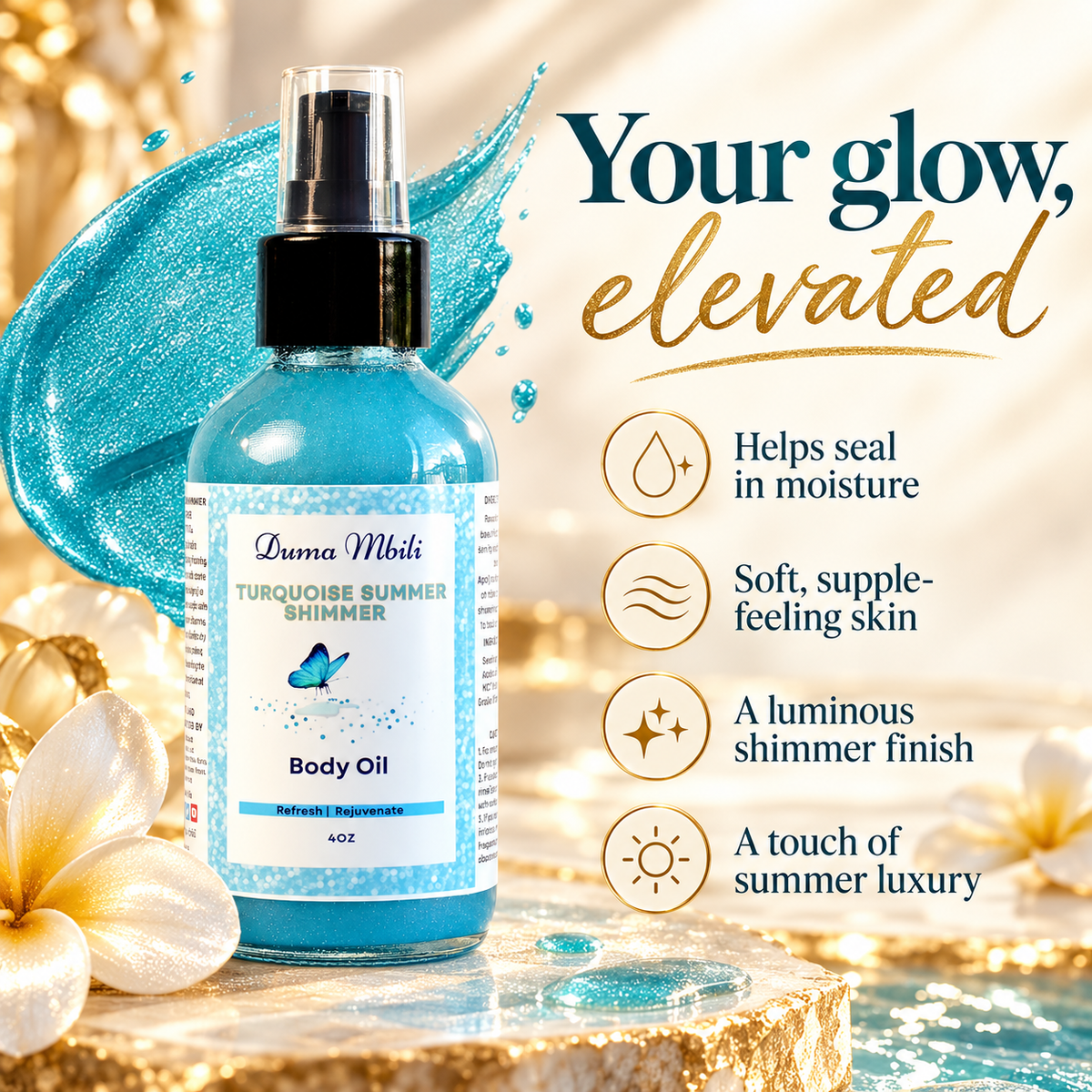 Turquoise Summer Shimmer Body Oil — image 5