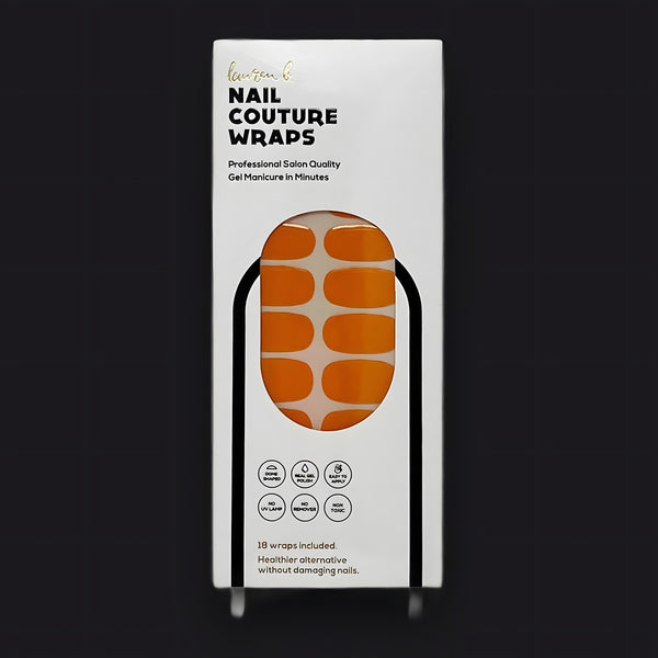 Lauren B. Beauty Apricot Solid Gel Nail Wrap in a sleek, minimalist luxury package.