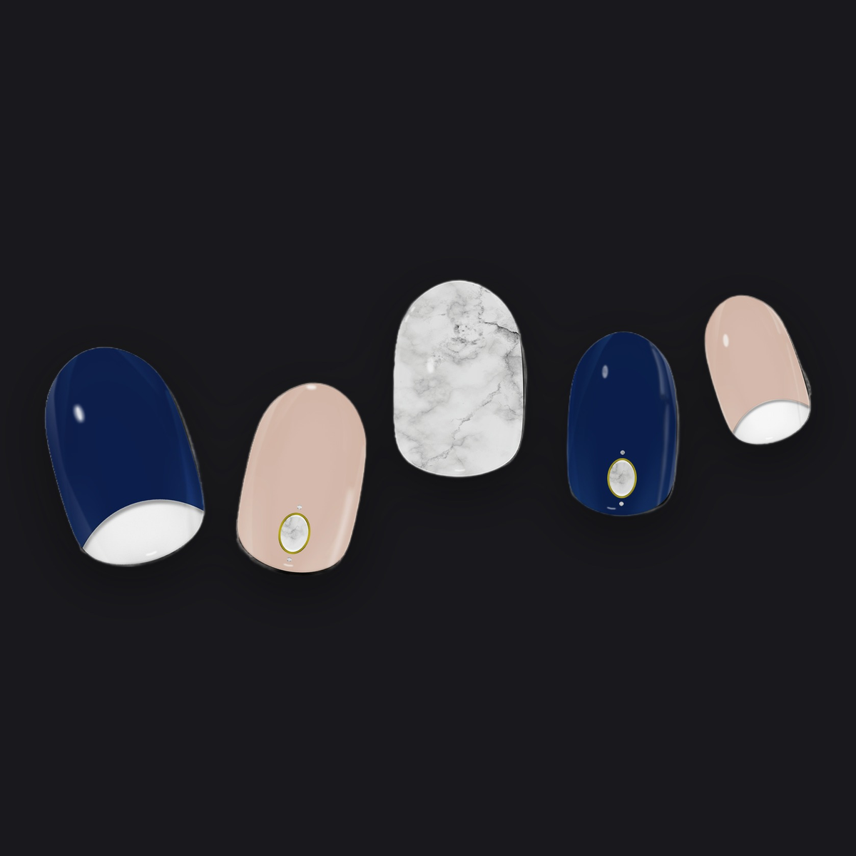 Lauren B. Beauty Navy & Nude Marble Gel Nail Wrap - Salon Quality packaging