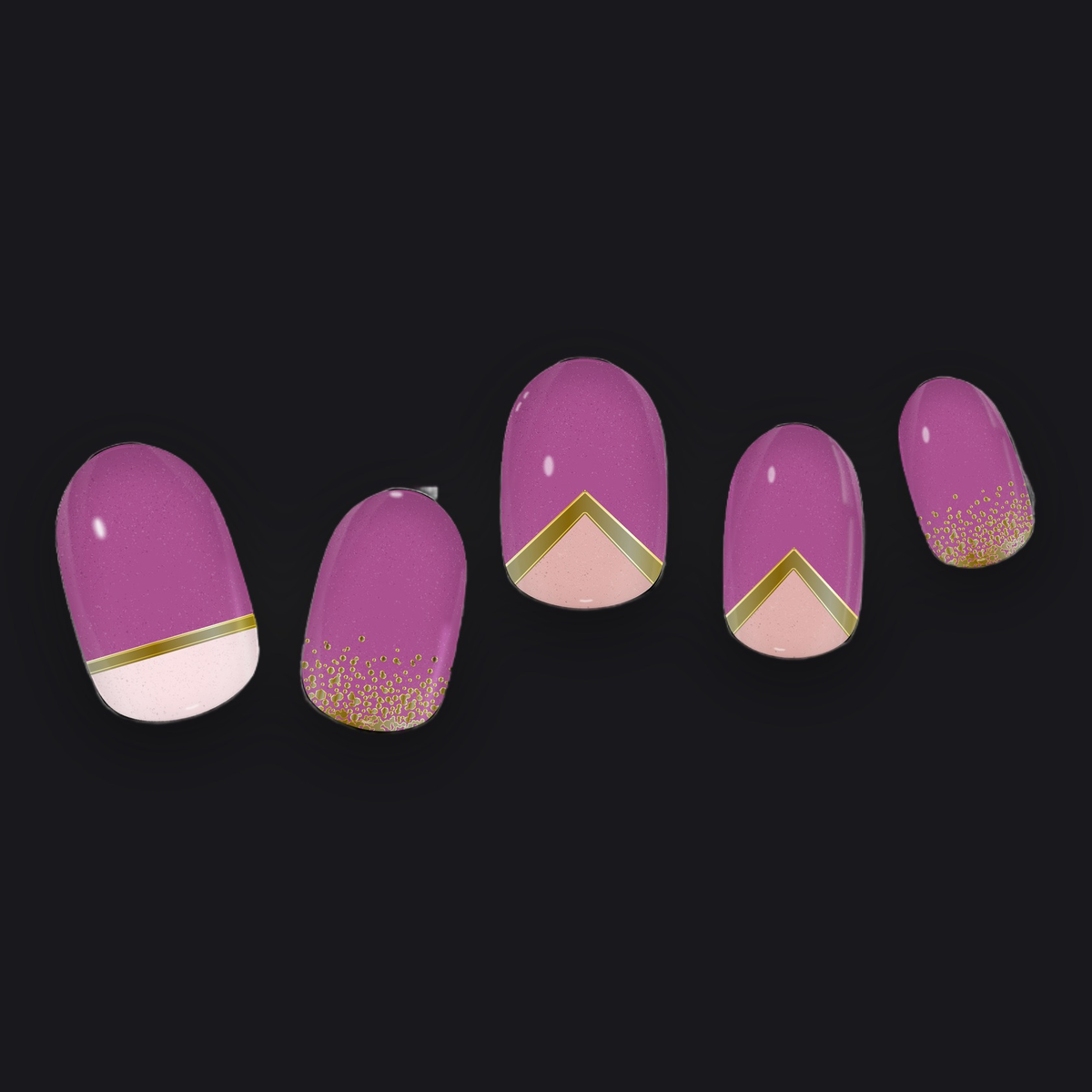 Lauren B. Beauty Pink & Gold Geometric Gel Nail Wrap - Color Changing ingredients view
