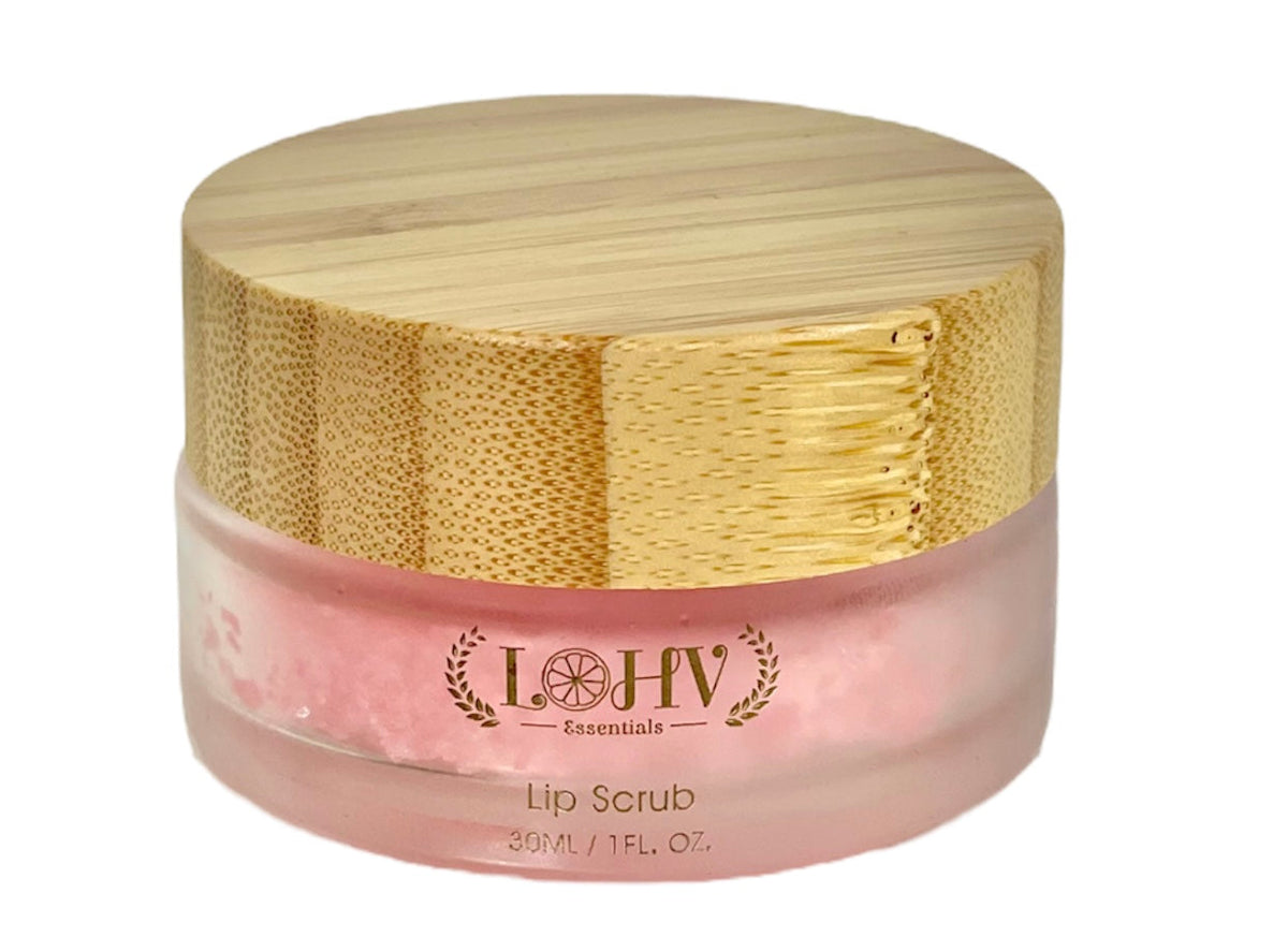 Lip Scrub Strawberry Flavor With Sunflower oil + Jojoba seed oil + Avocado oil by LOHV ESSENTIALS