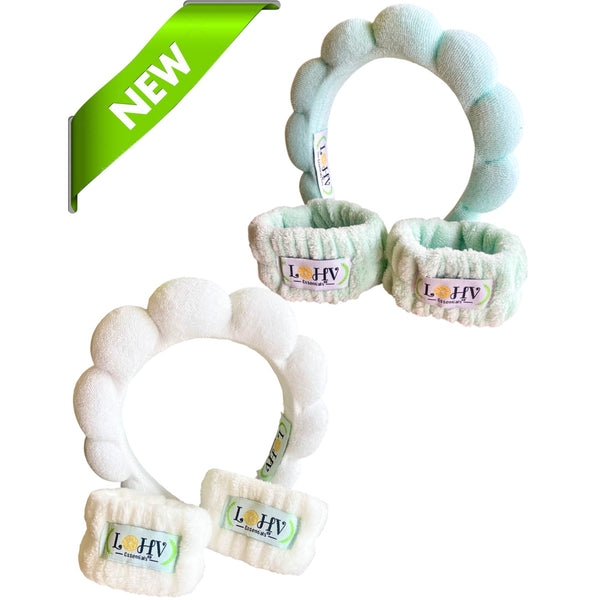 LOHV ESSENTIALS Spa Headband & Wristbands Set