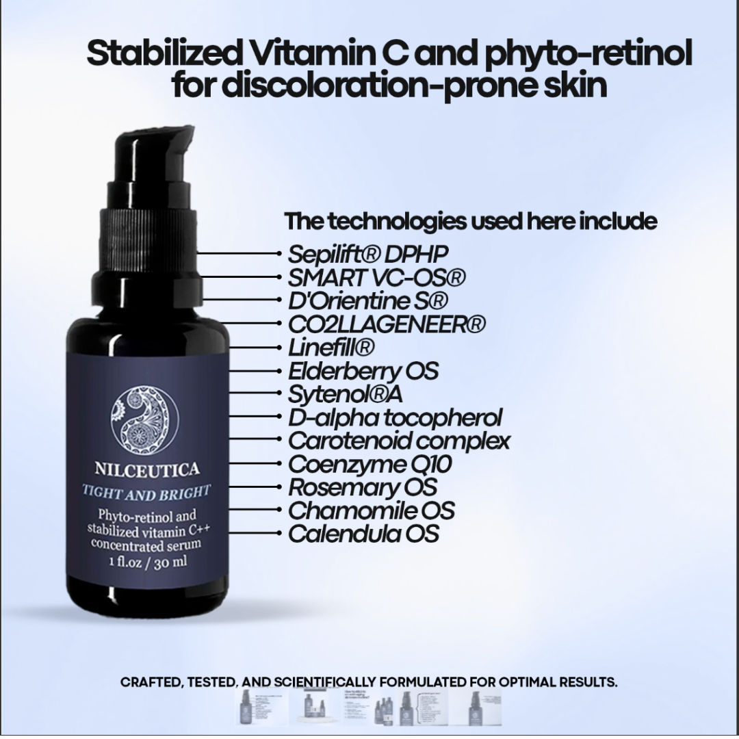 TIGHT AND BRIGHT, an Advanced Gentle Phyto-Retinol and Vitamin C Face Serum, 12 Innovative Technologies, 55% High-Performance Cosmeceuticals — image 2